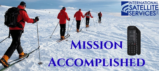 mission complete, men in snow